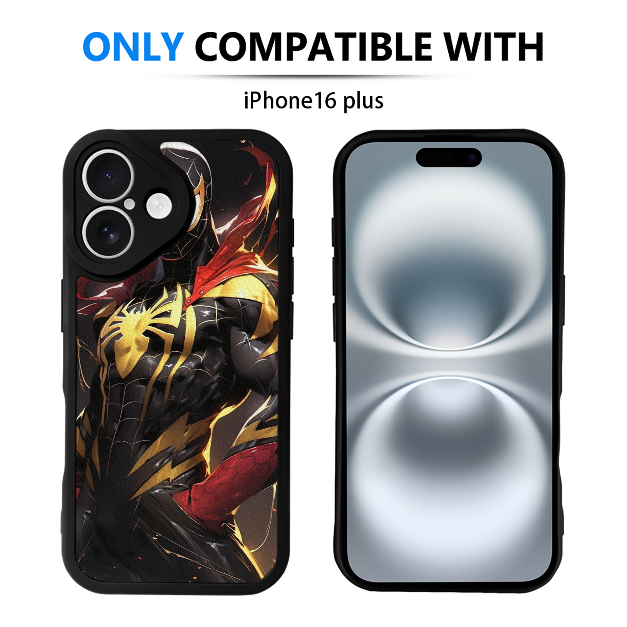 Spider Man スパイダーマン 【iPhone 16シリーズ対応】シリコンスマホケース（レザー調） 材質：シリコン